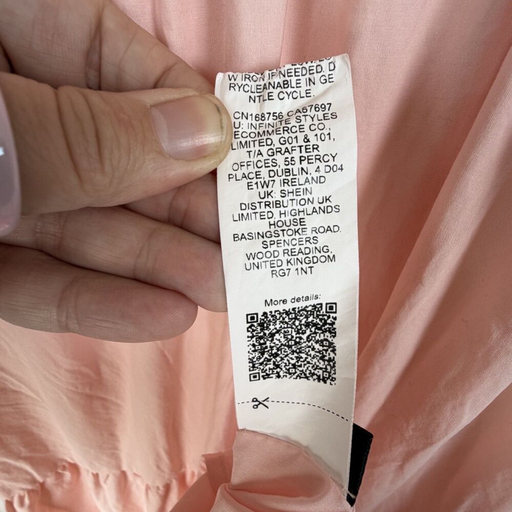 missguided peach pink smocked tiered maxi dress coquette cottagecore boho medium - Picture 4 of 4